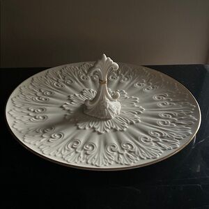 Lenox White and Gold Ornate Serving Tray